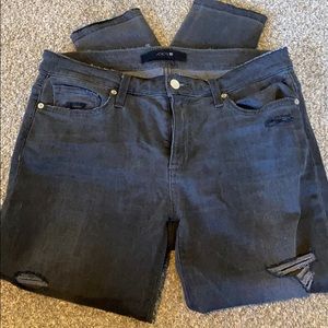 Joe’s black skinny jeans with holes